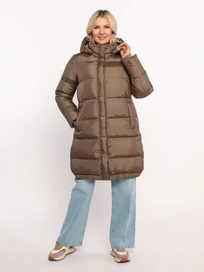 Пуховик стеганый с капюшоном